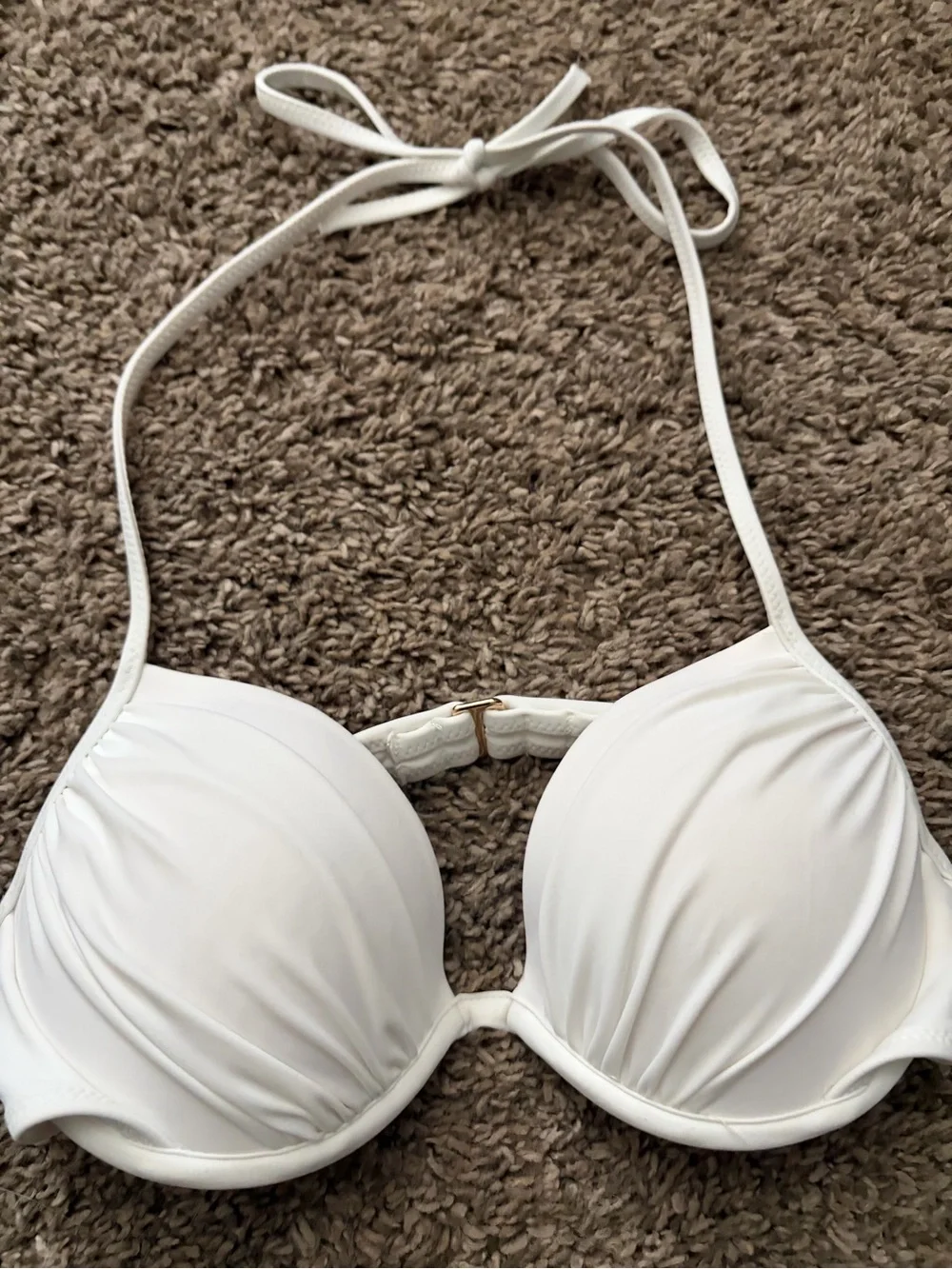 White Padded Halter Bikini Top